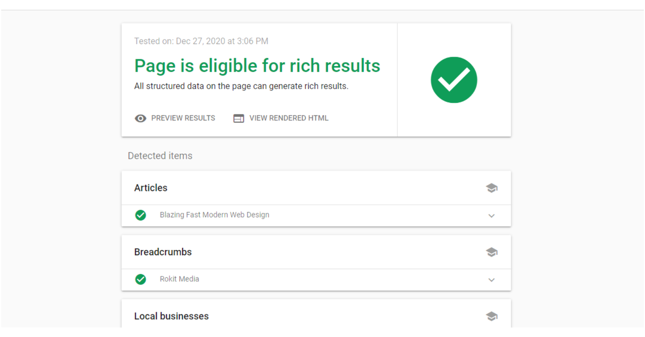 Google Search Console Rich Results Test